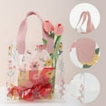 thumbnail image 2 of Unique Bargains Floral Design Reusable Gift Bag for All Occasions Pink Clear Large, 2 of 5