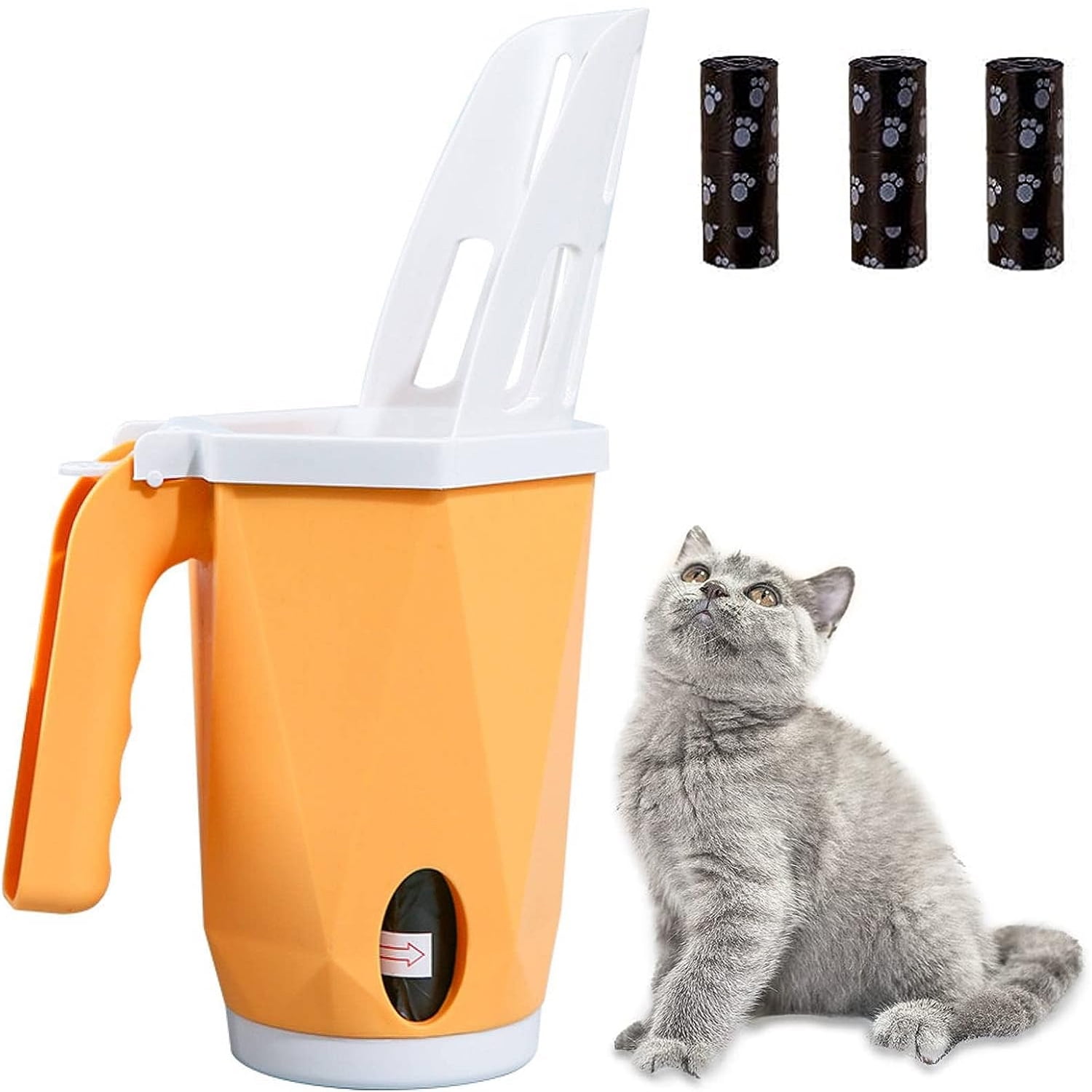 Cat Litter Scoop, Integrated Litter Scooper with Litter Box, Removable