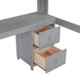 thumbnail image 6 of Full Size Loft Bed with Desk, Wood Loft Bed Frame with 4 Cabinets, 4 Drawers, 1 Bedside Tray and Charging Station, High Loft Bed for Boys Girls Teens, Gray, 6 of 7
