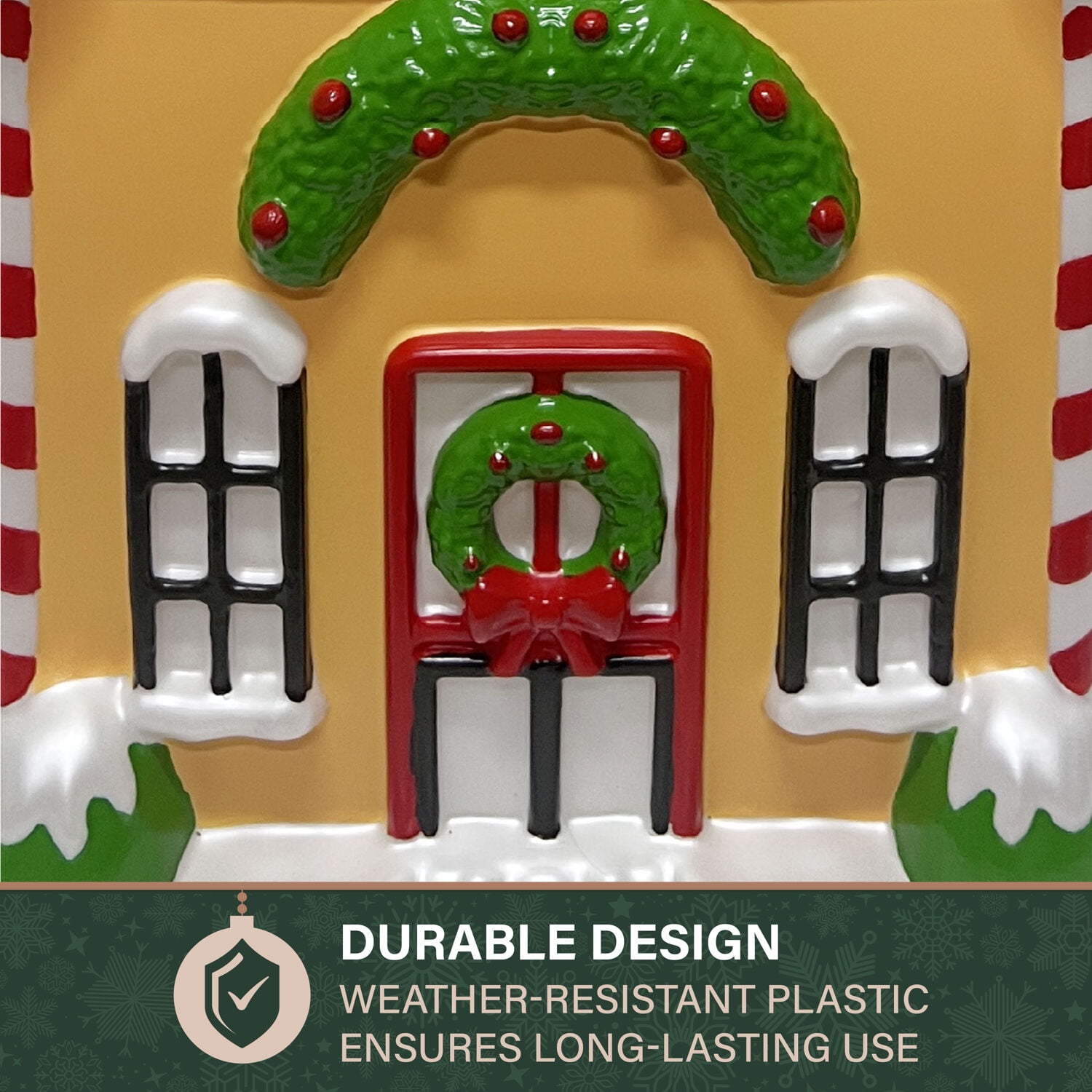 Fraser Hill Farm 32 in Lighted Blow Mold Gingerbread House Holiday Decoration, FFBM-1GNB-MLT