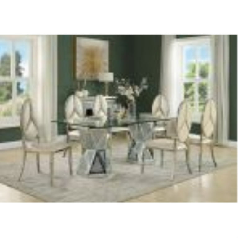 ★あき★JOICEONTHETABLE25cmモンドリアンプレート2枚 ACME Noralie Dining Table, Mirrored & Faux Diamonds - Walmart.com
