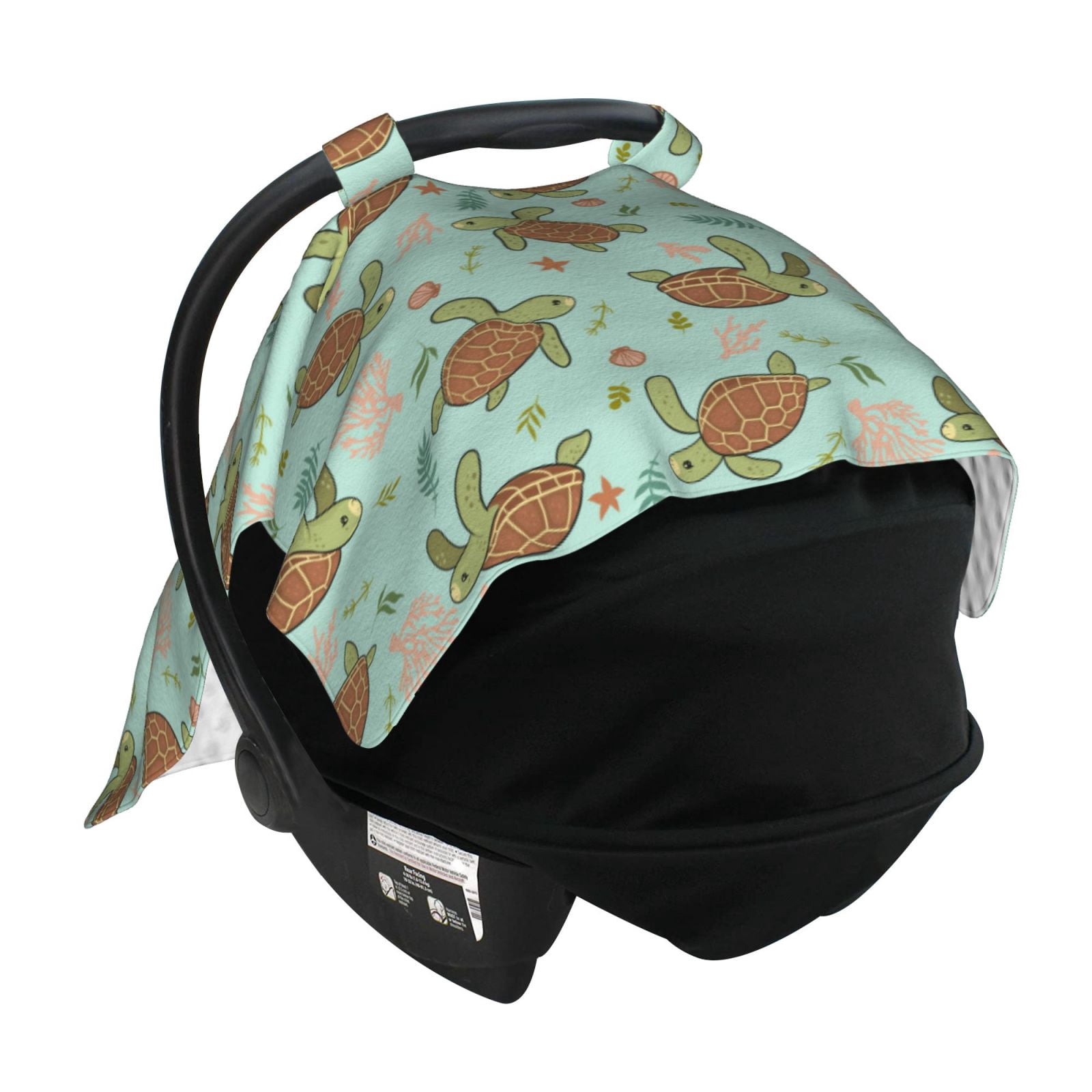 Car Seat Cover Baby - Cute Sea Turtles Breathable Infant Car Seat Cover for Baby Carseat, Lightweight Comfort Baby Essentials Must Haves Newborn Stuff for Girl Boy