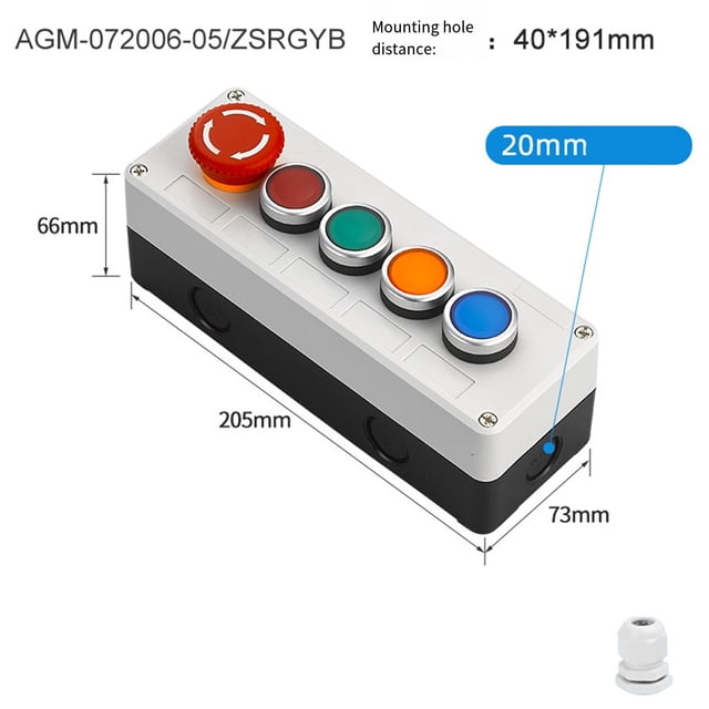 Push button switch control box 22mm inching with button waterproof and dustproof