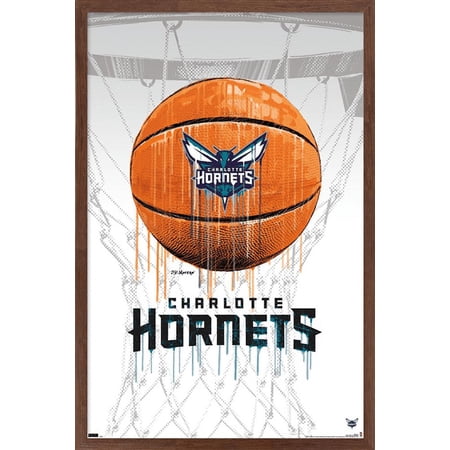 NBA Charlotte Hornets – Drip Basketball 21 Wall Poster 14.725 x 22.375 Framed