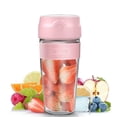 thumbnail image 1 of Licuadoras recargables por USB Exprimidores de frutas Exprimidores portátiles Vaso Mini Licuadoras eléctricas portátiles rápidas Batidora de hielo Rosa, 1 of 5