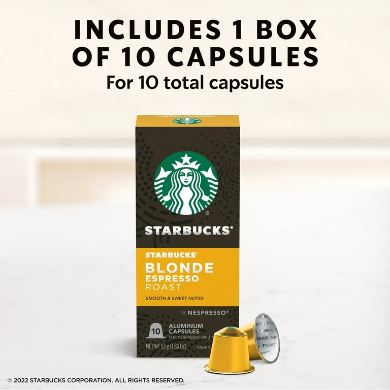 Starbucks by Nespresso Original Line Capsules — Blonde Roast Espresso — 1  box (10 pods) 