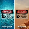 thumbnail image 5 of (2 Pack) Do Not Climb On Rocks OSHA Danger Sign 24 Inch X 18 Inch Vinyl Label Decal Sticker Weather Resistant, UV Protected for Workplace, Business, and Construction Site, Made in the USA, 5 of 7