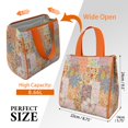 thumbnail image 3 of Pioneer Flower Floral Print Pattern Insulated Lunch Bag for Women & Adults,Large Portable Soft Cooler Lunch Bag,Thermal Food Storage Tote with Pearl Cotton,8.66L,8.75x5.75x9.5 Inch, 3 of 6