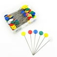 thumbnail image 2 of 100Pcs Plastic Flat Head Pins Straight Quilting Pins Mixed Pins Multicolor Straight Pin Color DIY Sewing Needles, Dark Color Flower, 2 of 6