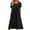 A-Black64, variant on XIAOCHA Women's Eyelet Dress Loose Pleated Pocketed Short Sleeves Crewneck Midi Dress Breathable Casual Everyday Dresses