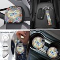 thumbnail image 4 of Uorisanigo 18 Pcs Car Seat Cover Dragonfly Mandala with Seat Belt Shoulder Pad Full Set Universal Steering Cover Armrest Covers Headrest Cushion Handbrake Grip Protector Coasters Keychains, 4 of 7