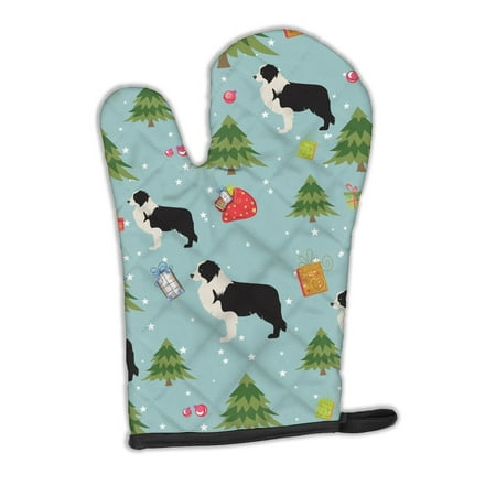 

Caroline s Treasures BB4847OVMT Christmas Black Border Collie Oven Mitt Large multicolor