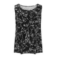 thumbnail image 4 of Women's Boho Floral Print Tank Tops Sleeveless Round Neck Flowy T Shirt Casual Tees Multicolor,M, 4 of 5