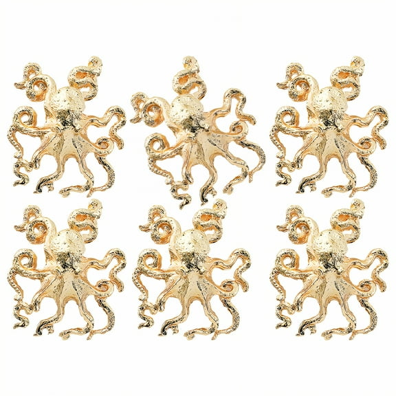 HIBIBUD 6Pcs Cabinet Knobs,Octopus Shape Gold Dresser Knobs,Zinc Alloy Structure Gold Cabinet Knobs