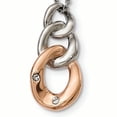 thumbnail image 2 of Finest Gold Stainless Steel Polished Rose IP-Plated with Crystal Three Loop 18 in. Necklace, 2 of 3