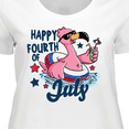thumbnail image 4 of Inktastic Happy 4th of July with Patriotic Flamingo Women's Plus Size T-Shirt, 4 of 5