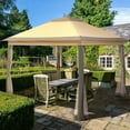 thumbnail image 5 of Ainfox 11x11 ft Outdoor Patio Pop Up Canopy Gazebo with Heavy Duty Frame, Mosquito Netting & UV Protection,Tan, 5 of 8