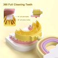 thumbnail image 4 of Cepillo de dientes para niños en forma de U con cabezal de cepillo de dientes de silicona suave, cepillo de dientes de entrenamiento manual, diseño de limpieza de dientes bucales de 360° para bebés y niños pequeños de 2 a 6 años, 4 of 8