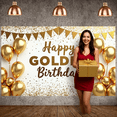 thumbnail image 7 of Golden Theme Golden Birthday Banner Glitter Design Banner Balloon Decoration Gold Color Party Banner for Birthday Party Anniversary Celebration Golden Theme Party, 7 of 7