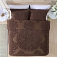 thumbnail image 2 of Beatrice Home Fashions Medallón Chenille Colcha Estándar Sham Chocolate, 2 of 3