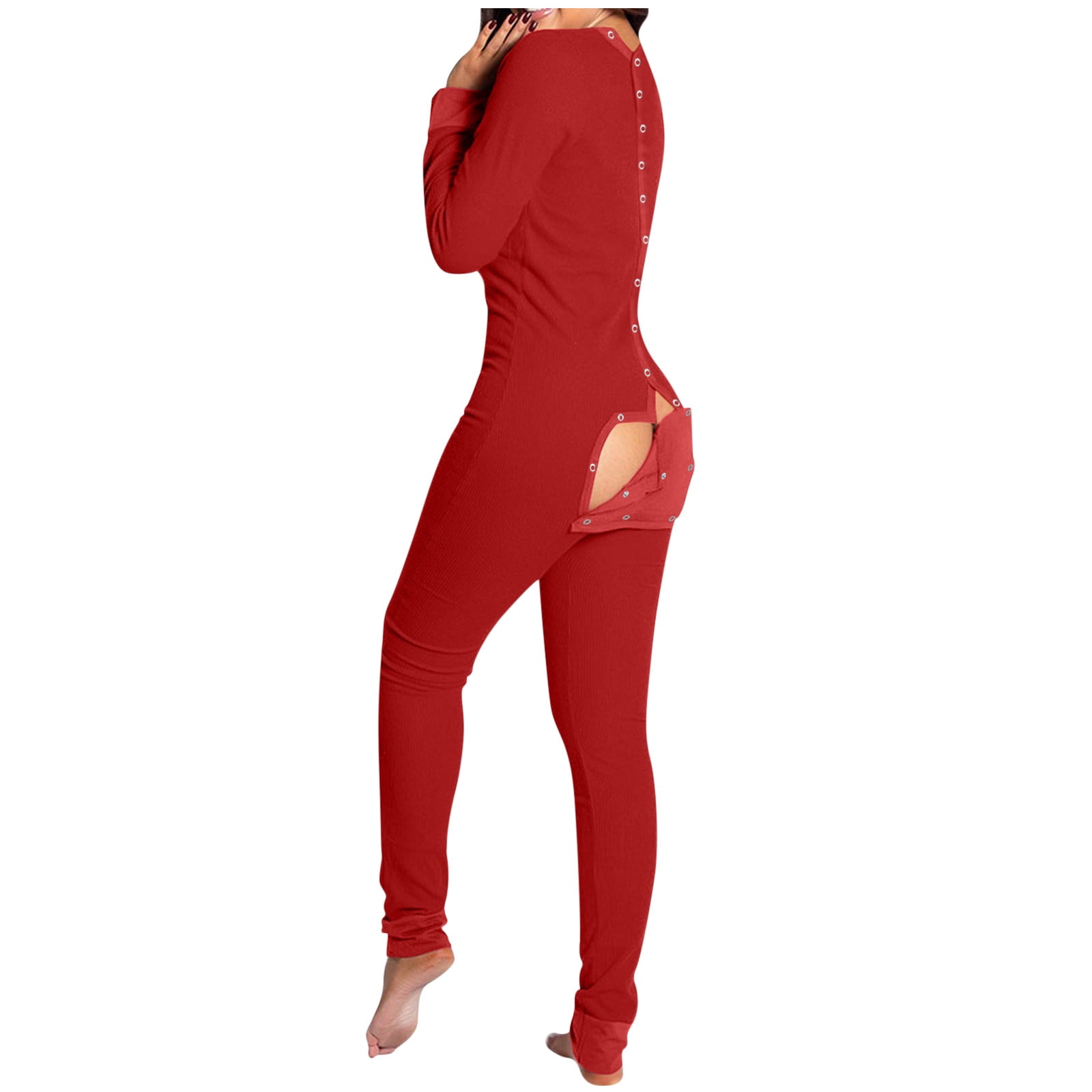 TAIAOJING Adult Button Onesie Pajamas Functional Women's Jumpsuit ...