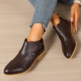 thumbnail image 6 of Fnooota Women's Ankle Booties, Non Slip Fashion Block Heel Side Buckle Strap Fall Winter Shoes Brown Size 7, 6 of 9