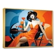thumbnail image 2 of Designart "Vintage Icon Woman of America IV" Fashion Framed Wall Art - Glam Red Fashion Woman Entryway Framed Wall Art Print, 2 of 6