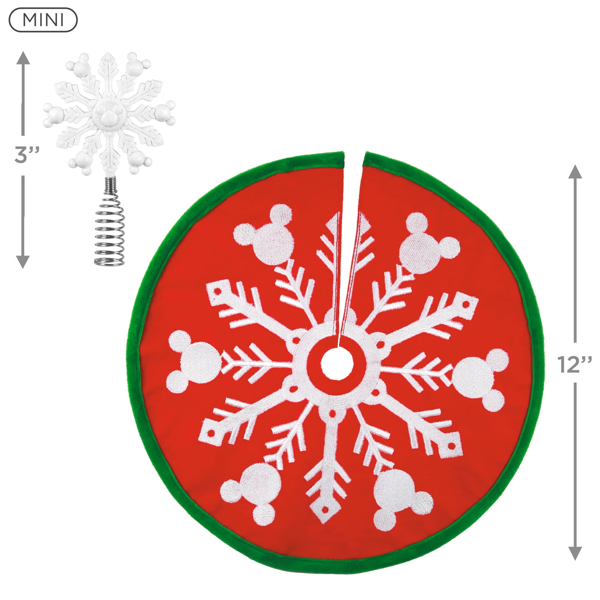 Hallmark QSB6102 Miniature Disney Mickey Mouse Tree Topper and Christmas  Tree Skirt Set - Walmart.com