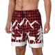 thumbnail image 1 of Balery Christmas Buffalo Plaid Bañador para hombre, shorts de playa de secado rápido con entrepierna y forro de compresión-Large, 1 of 6