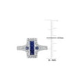 thumbnail image 3 of 1.12 Carat (Ctw) Lab-Created Blue & White Sapphire Halo Ring in Sterling Silver for Women, 3 of 6