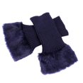thumbnail image 3 of Minnieouse Calentadores de invierno para mujer, calcetines elásticos de punto de ganchillo, puños para botas Medias azul, 3 of 6
