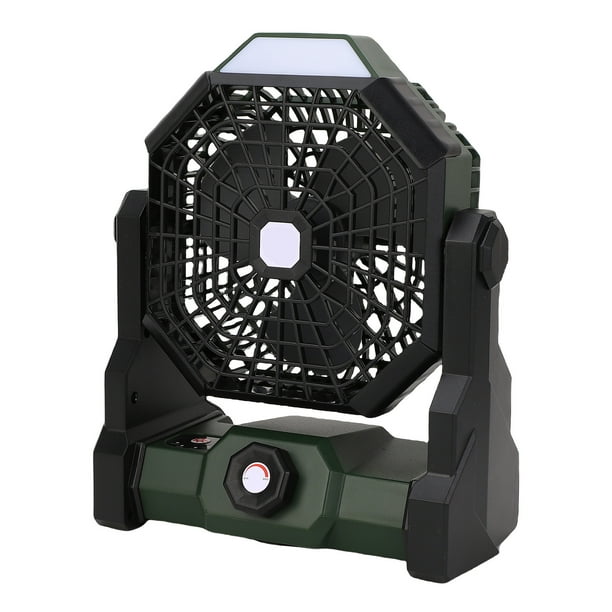 Ventilador de Campamento recargable Portátil, Ángulo Ajustable Ranurado de Ranura Regulacia de Velocidad Sin Pasos Estable Ventilador Giratorio de 270 Pequeño Pequeño