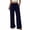 Navy, variant on YuXingFu Womens Solid Tie Wide Leg Long Pants White S