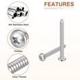 thumbnail image 4 of Uxcell #12x2-1/2" Silver Screws - 50Pack - 304 Stainless Steel Pan Head Phillips Screw, 4 of 7