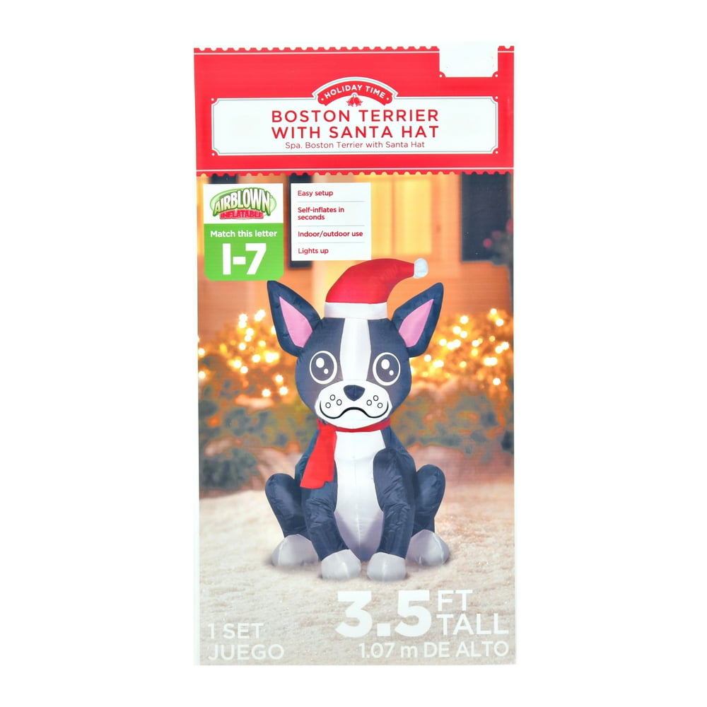 Gemmy Industries Yard Inflatables Boston Terrier, 3.5 ft