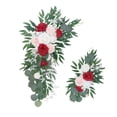 thumbnail image 2 of 2 arcos florales colgantes, arreglo floral artificial decorativo rosa rosa roja, 2 of 9