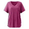 thumbnail image 2 of Seductiva Women's Slim-Fit Short Sleeve T-Shirt Short Sleeves V Neck Plain Color Soft Loose Fitting Summer T Shirts Women Fashion Basic Tees, 2 of 4
