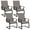 Gray, Black, variant on Gymax Patio Dining Chairs Set of 4 C-Spring Motion Patio Chairs w/ Metal Frame Brown & Black