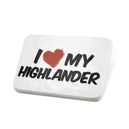 Porcelein Pin I Love my Highlander Cat from America Lapel Badge – NEONBLOND