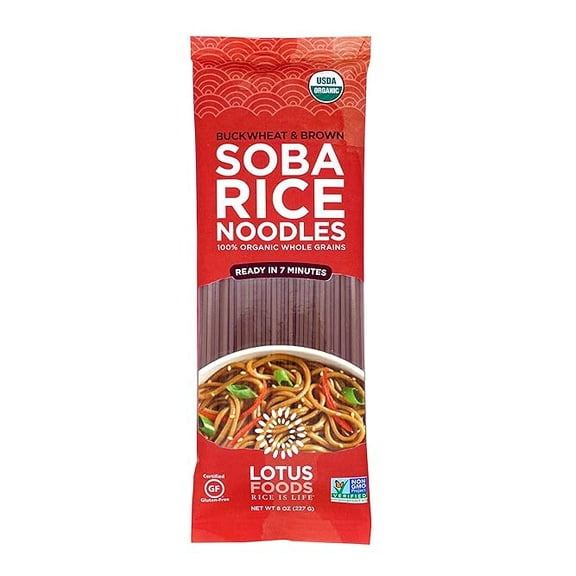 (Pack of 8), Lotus Foods Organic Buckwheat & Brown Soba Rice Noodles, 8 oz