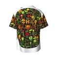 thumbnail image 5 of KLL Happy Halloween Floral Print Men's Shirt Short Sleeve Button Down Summer Cuba Beach Shirts- Large, 5 of 5