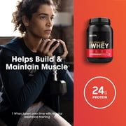 Optimum Nutrition Gold Standard 100% Whey Protein Powder, Strawberry, 24g Protein, 2 Lb