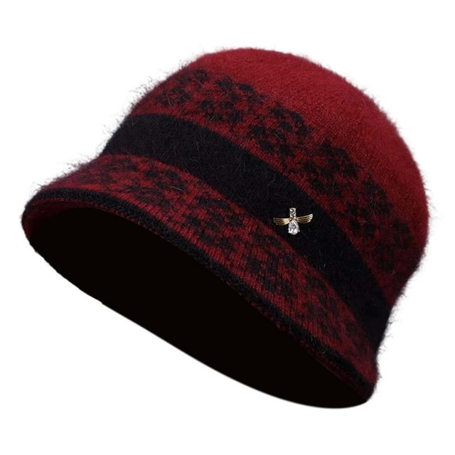 QHFBli Bonnet d'Hiver en Tricot pour Femmes Doublé Style Chaud avec Oreilles pour Usage Quotidien par Temps Froid