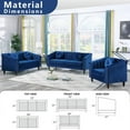 thumbnail image 3 of PonLiving 3 Piece Modern Velvet Upholstered Living Room Set with 3-Seater Sofa,Loveseat and Chair, 3 of 7