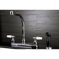 thumbnail image 2 of Kingston FB751 Americana Two-Handle 4-Hole 8" Centerset Kitchen Faucet with Side Sprayer in Polished Chrome, 2 of 5