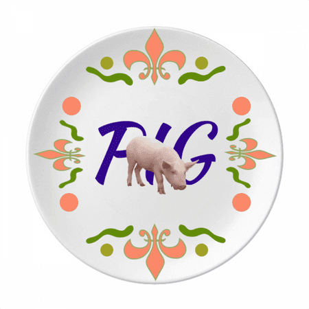 

Prone Pig Posture Animals Flower Ceramics Plate Tableware Dinner Dish