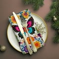 thumbnail image 3 of Cloth Napkins Set Of 4 Vibrant And Colorful Pattern Featuring Butterflies, Flowers And Leaves Square Napkins Washable Dining Table Napkin For Home Holiday Wedding Party Dinner Decor 18*18 Inch, 3 of 3