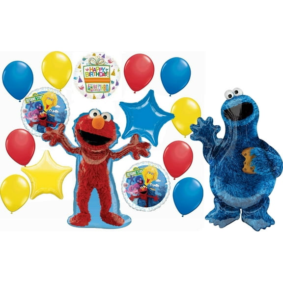 Elmo Cookie Monster and Friends Birthday Party Supplies Balloon Bouquet Decorations