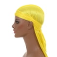 thumbnail image 3 of Sombrero pirata con cola larga trenzada de satén de seda monocromática, sombrero Baotou elástico, sombrero de quimioterapia, durag sedoso, 3 of 6