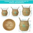 thumbnail image 3 of Cesta de almacenamiento de paja natural tejida con soporte de 2 plantas, decoración casera hecha a mano para plantas (m, 12,6x11,02 pulgadas) Feliz Sencillez, 3 of 5